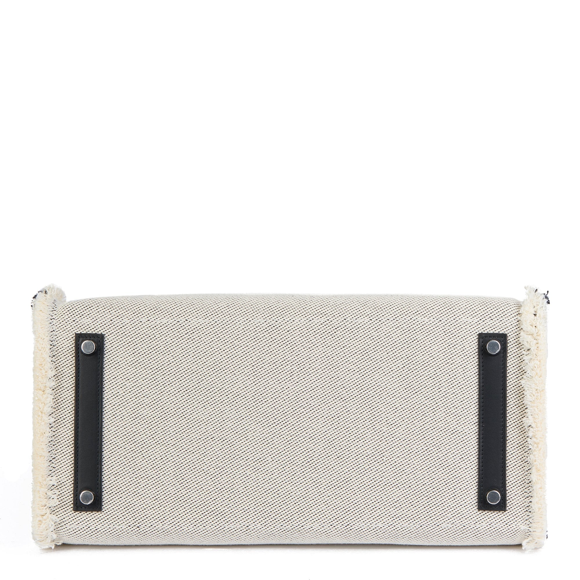 Hermes Black Swift Leather & Canvas Fray Birkin 35cm Tote