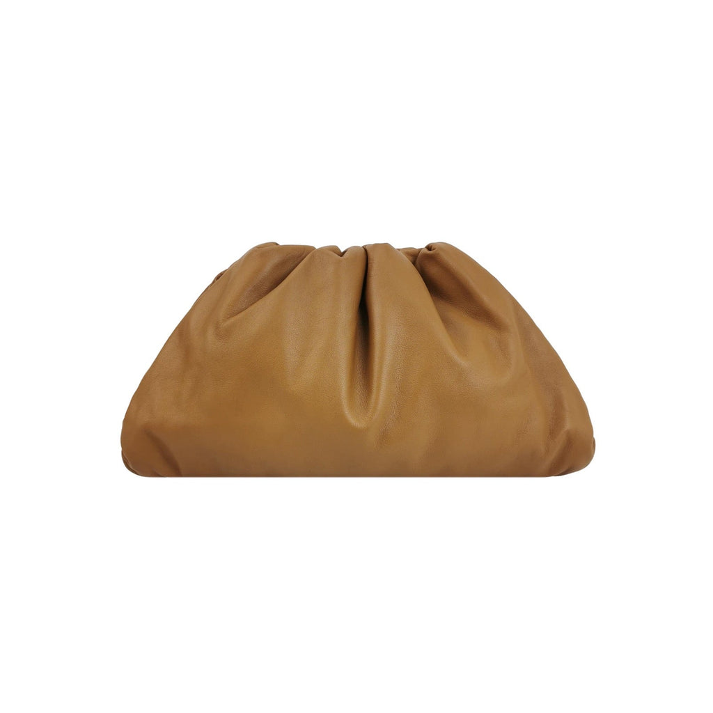 Bottega Veneta Pouch Calfskin Leather Caramel Brown Large