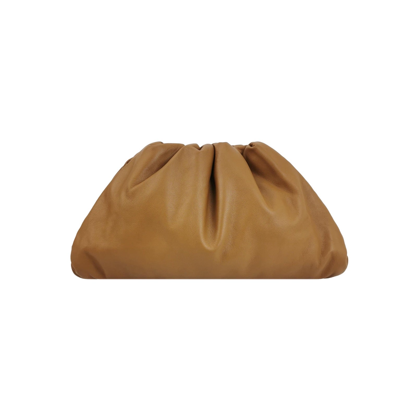 Bottega Veneta Pouch Calfskin Leather Caramel Brown Large
