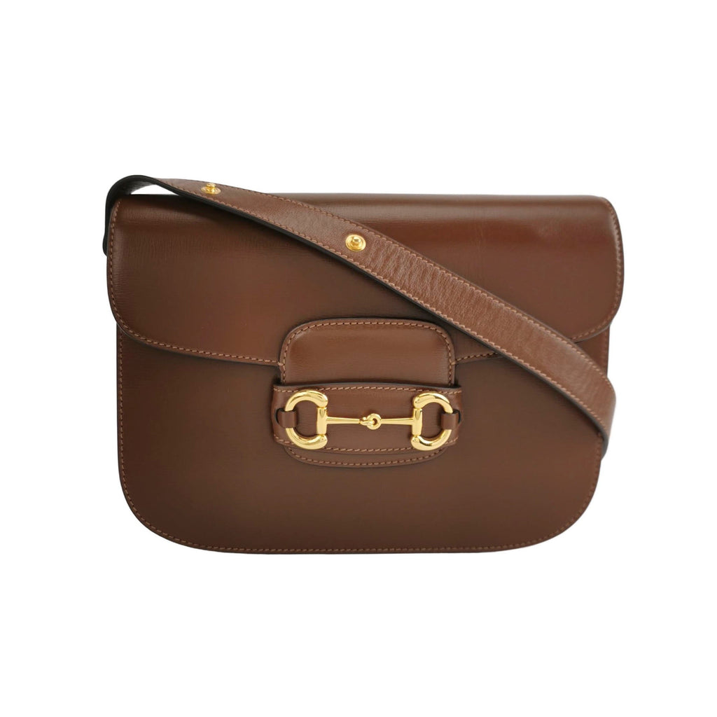 Gucci 1955 Horsebit Shoulder Bag Caramel Brown Small Leather
