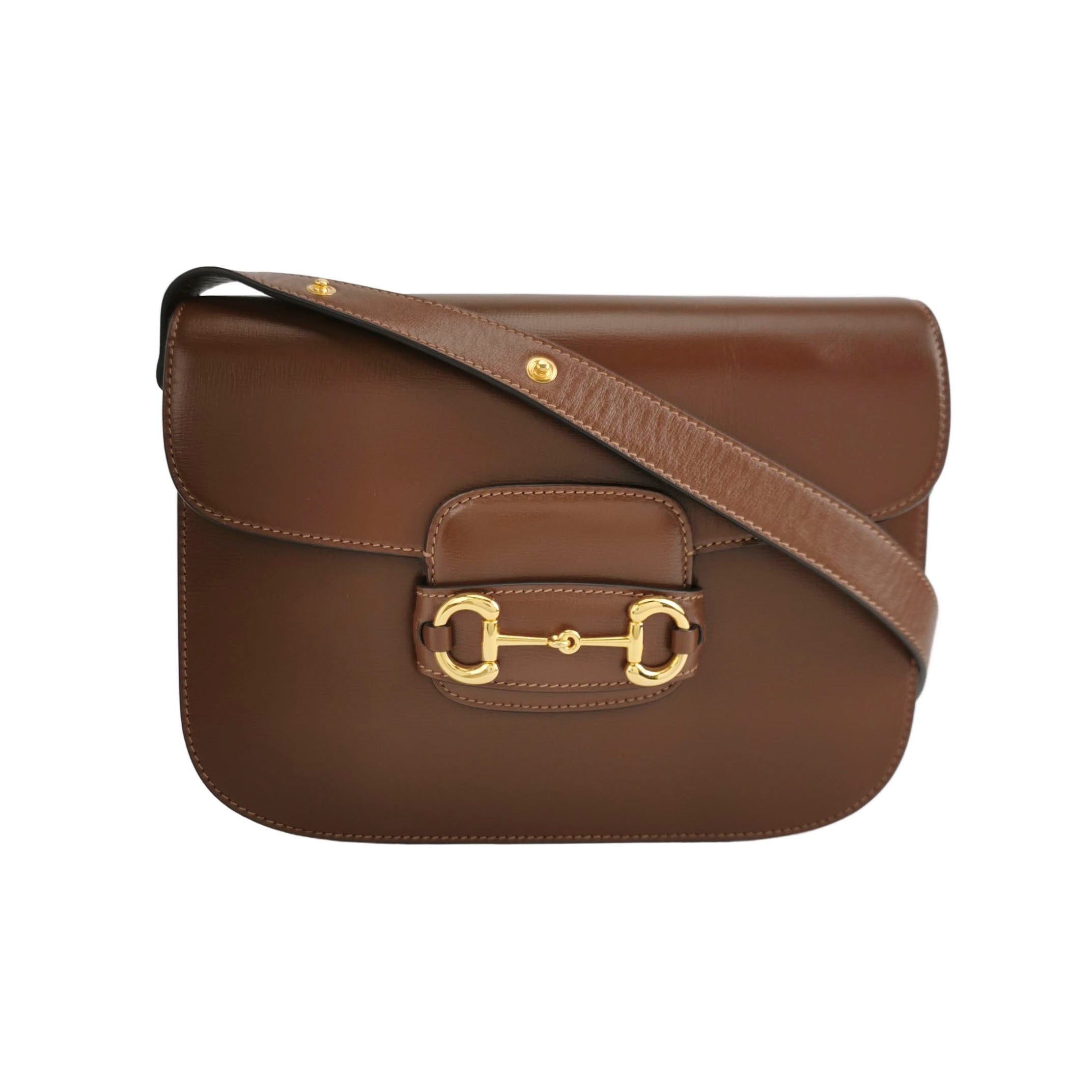 Gucci 1955 Horsebit Shoulder Bag Caramel Brown Small Leather