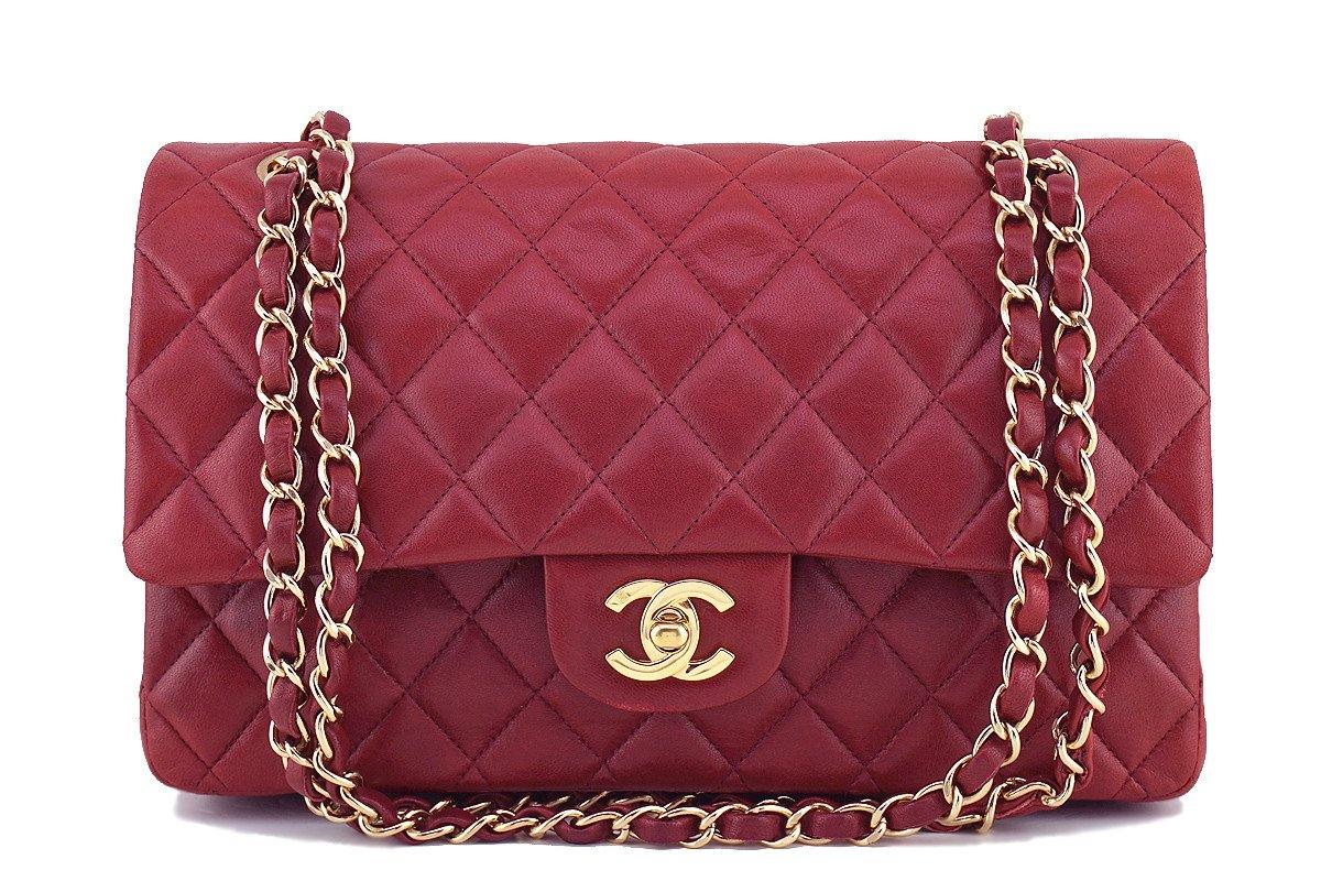 Chanel Dark Red Lambskin Medium-Large Classic 2.55 Double Flap Bag