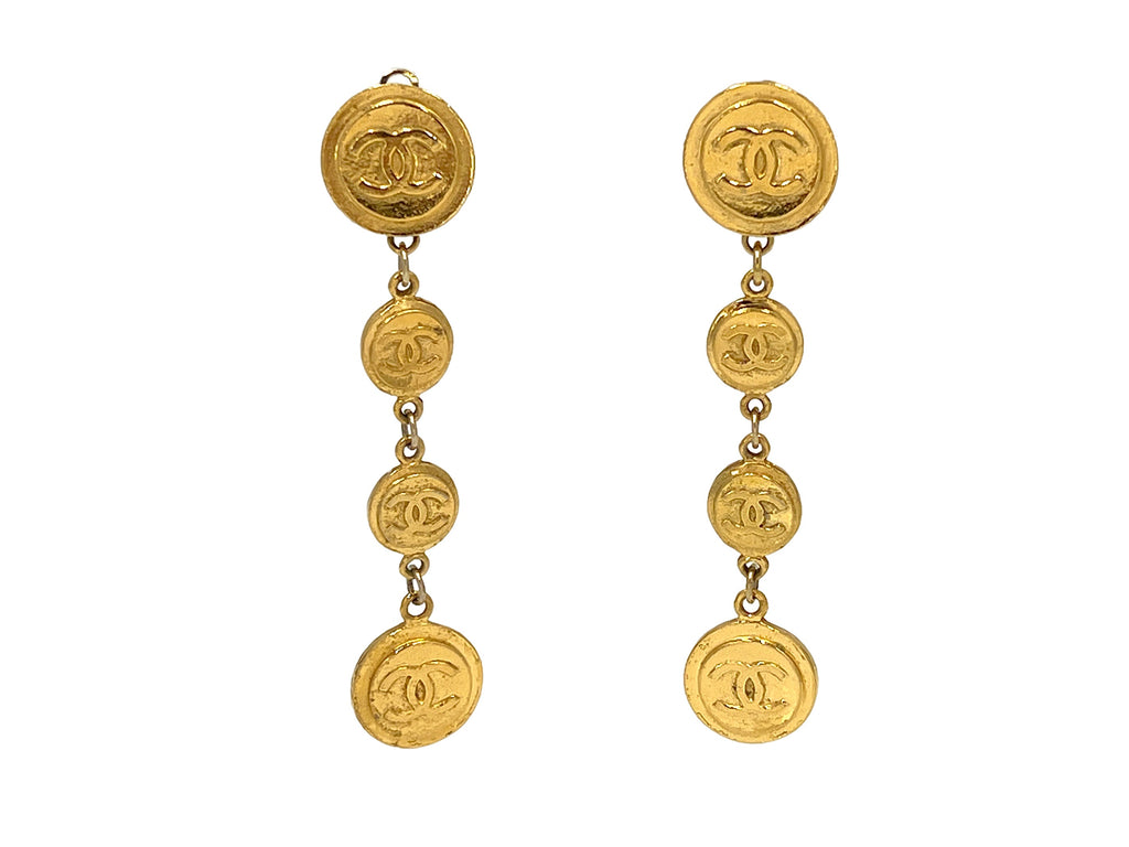 Chanel Vintage Coin Drop Earrings