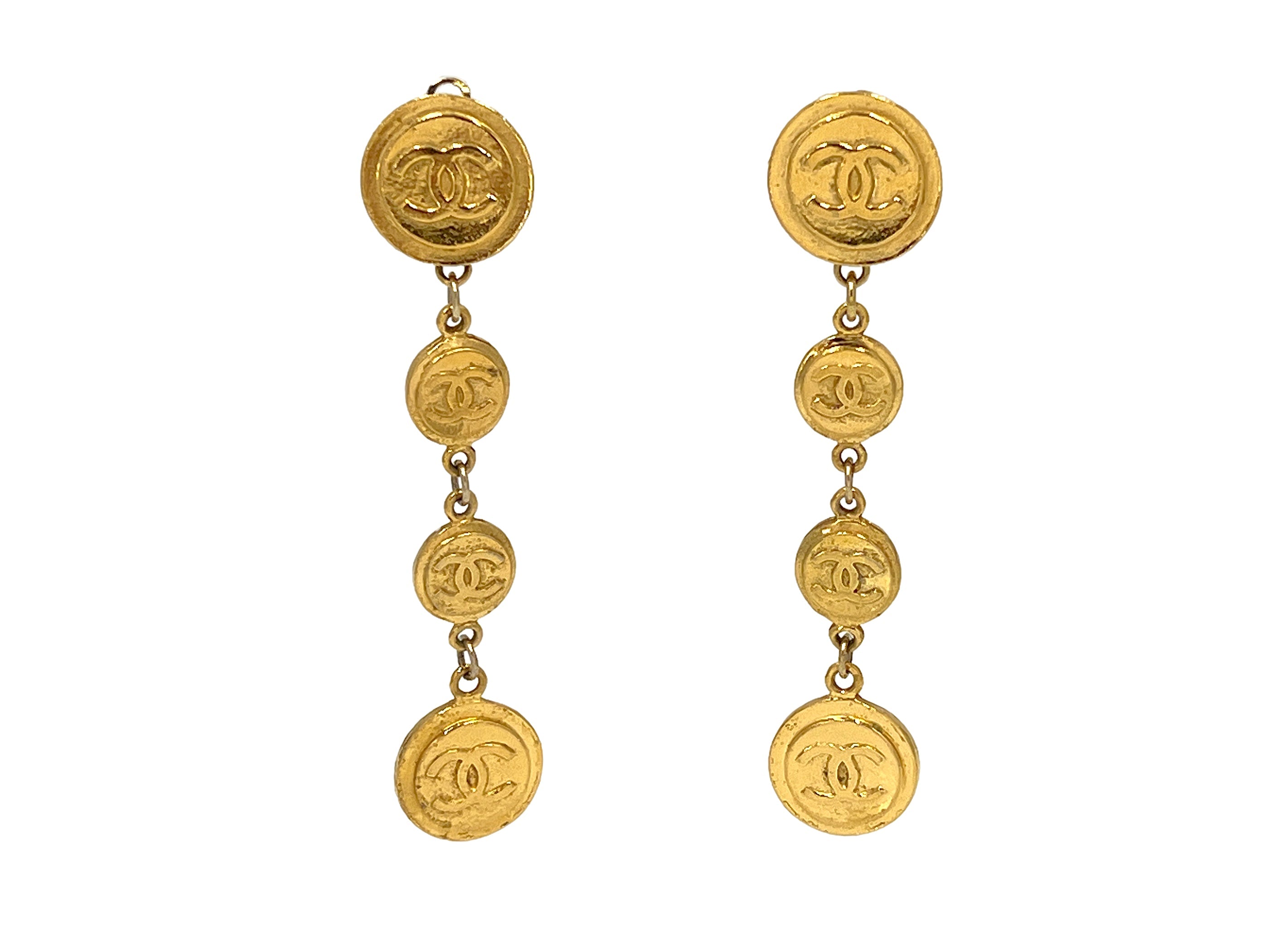 Chanel Vintage Coin Drop Earrings