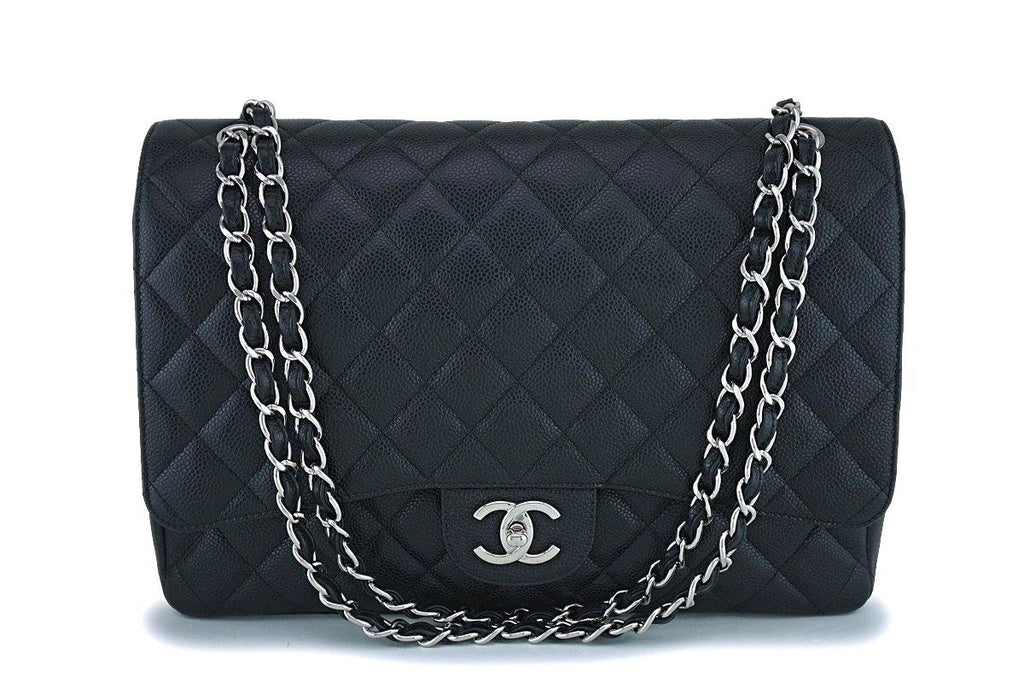 Chanel Black Caviar Maxi "Jumbo XL" Classic Double Flap Bag SHW
