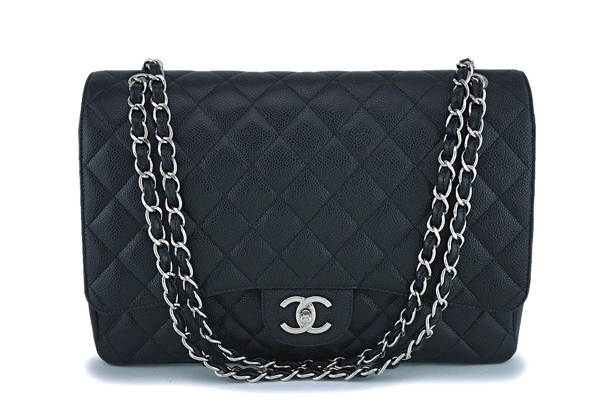 Chanel Black Caviar Maxi "Jumbo XL" Classic Double Flap Bag SHW