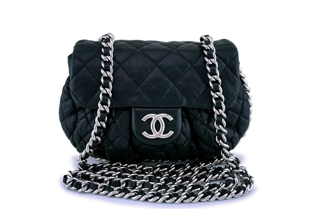 Chanel Black Mini/Small Chain Around Rounded Classic Cross Body Flap Bag SHW