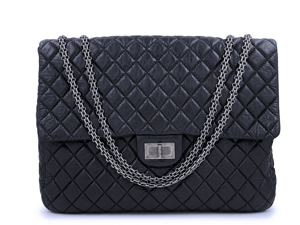 Chanel Black XL Reissue Classic Oversized Flap Bag RHW