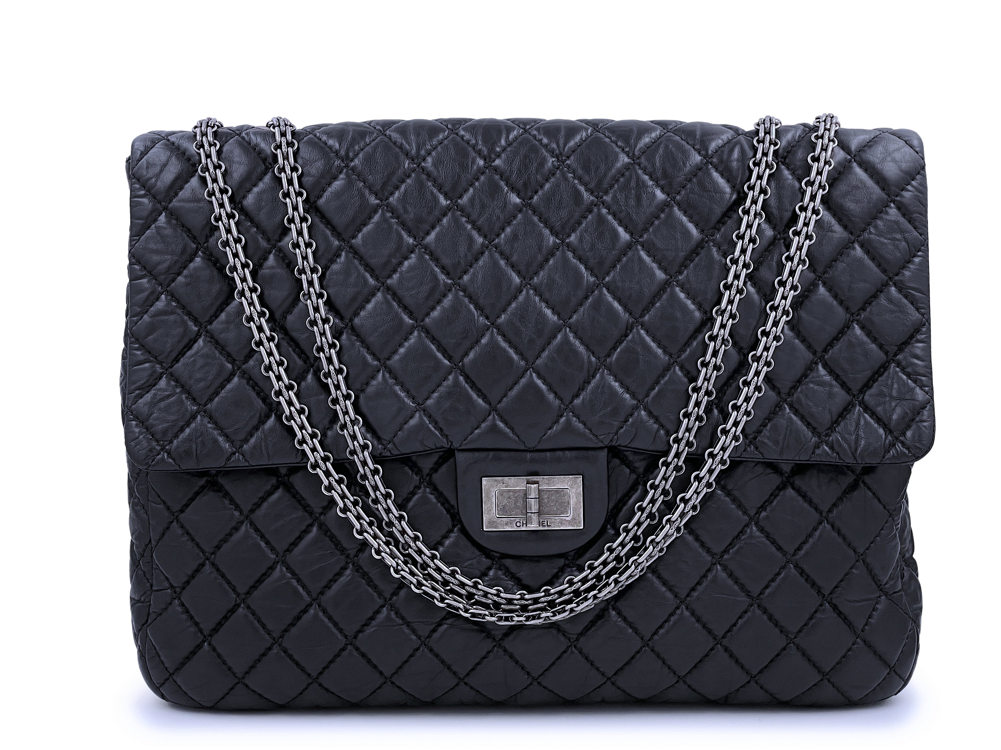Chanel Black XL Reissue Classic Oversized Flap Bag RHW