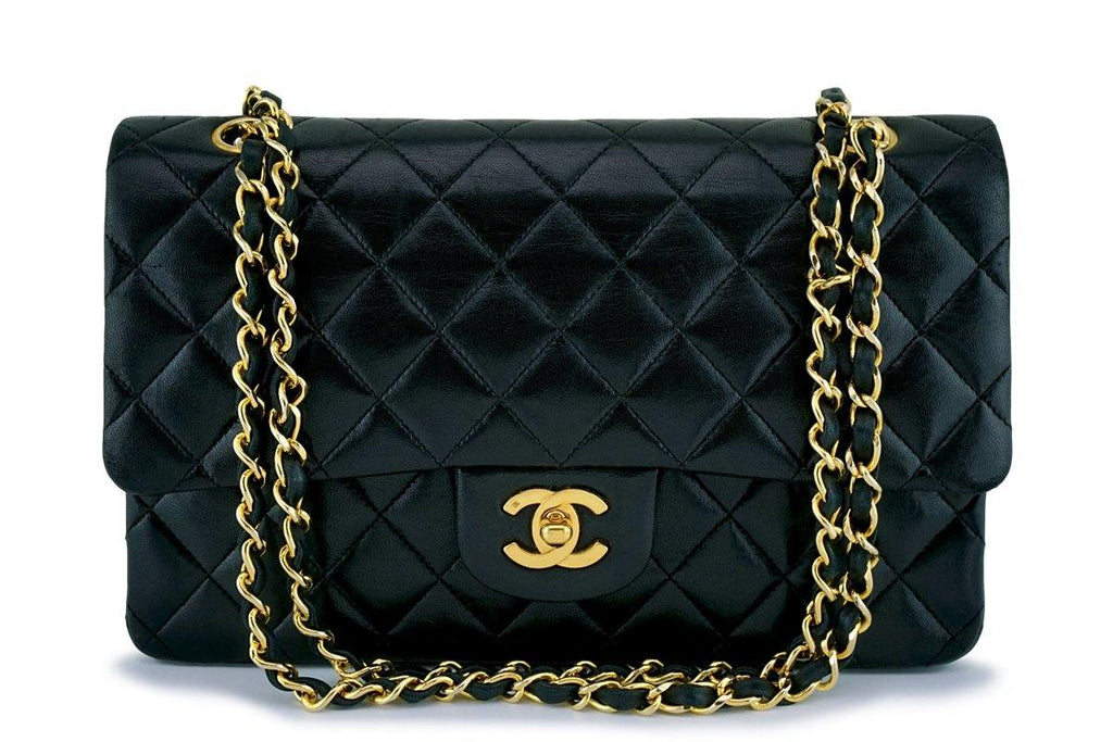 Chanel Black Medium Lambskin Classic Double Flap Bag 24k GHW