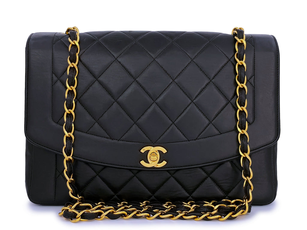 Rare Chanel Vintage 11in Large Diana Flap Bag 24k GHW