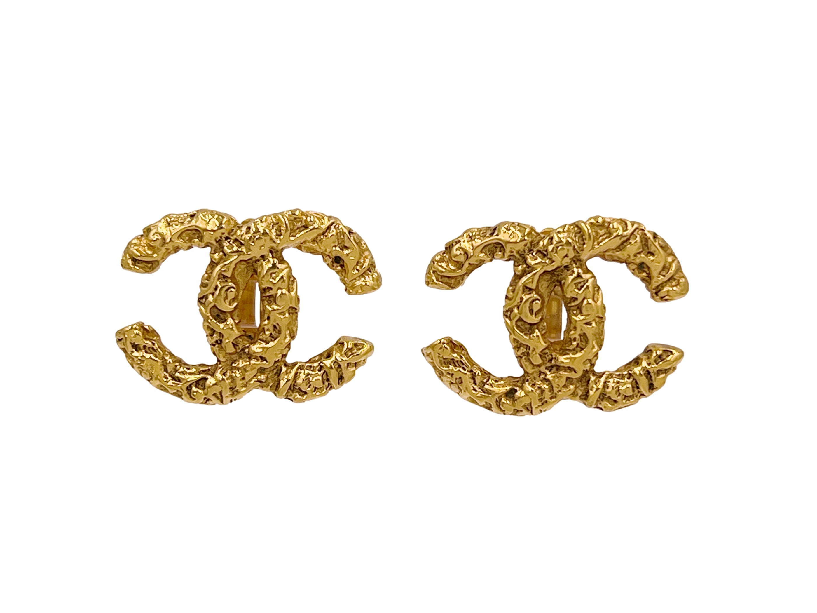 Chanel Vintage 93A CC Logo Stud Earrings