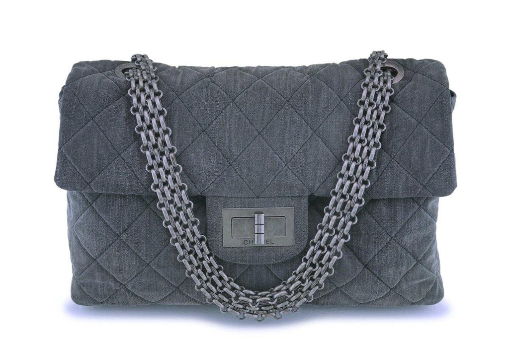 Rare Chanel Gray XXL Supermodel Reissue Flap Bag RHW