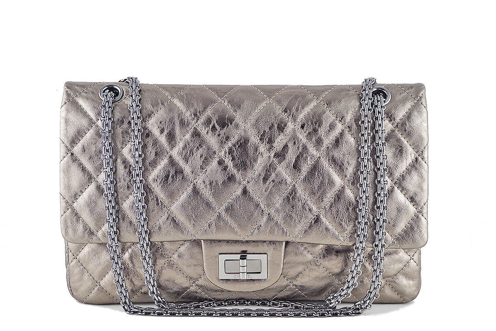 Chanel Reissue 227 Jumbo Flap, Silver Pewter Classic Bag