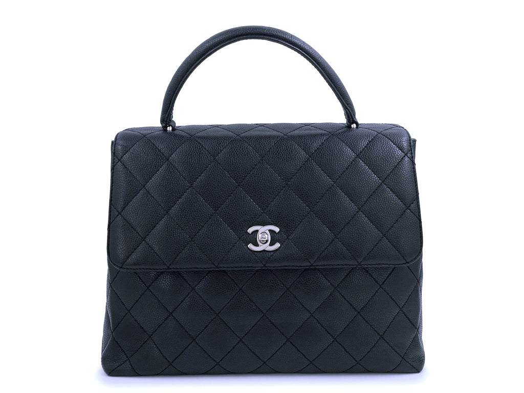 Chanel Vintage Black Caviar Kelly Bag SHW