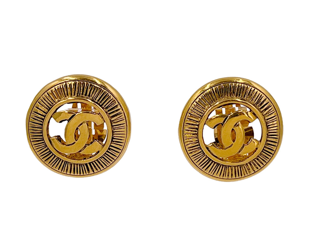 Chanel Vintage 1980s Sunburst Stud Earrings