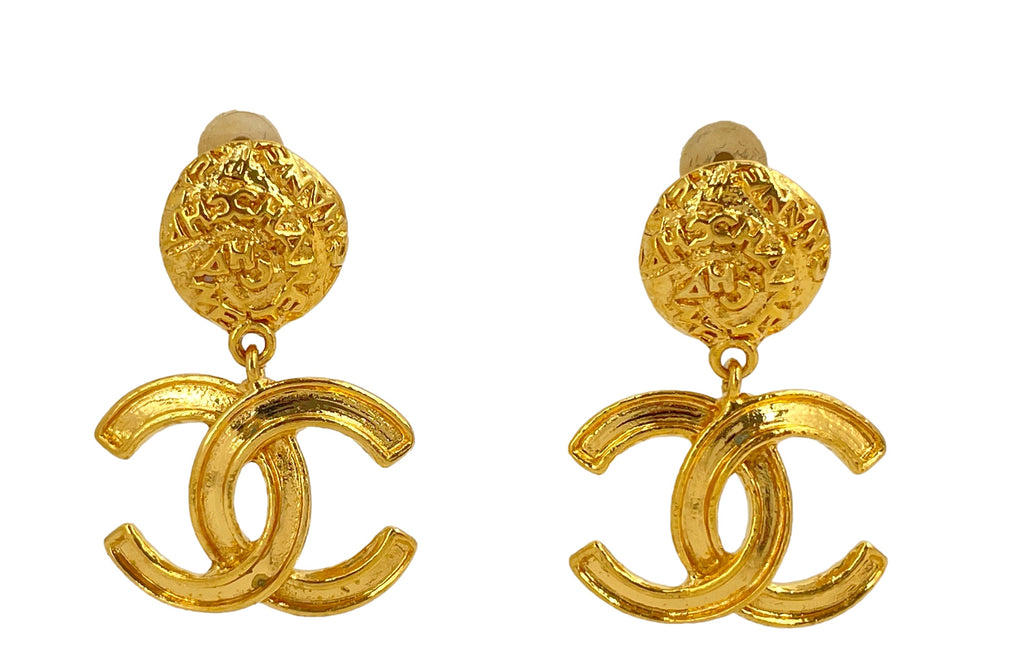 Pristine Chanel Vintage 95A CC Logo Dangle Earrings