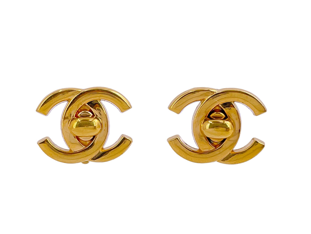 Chanel Vintage 96A Classic Turnlock Stud Earrings WEA