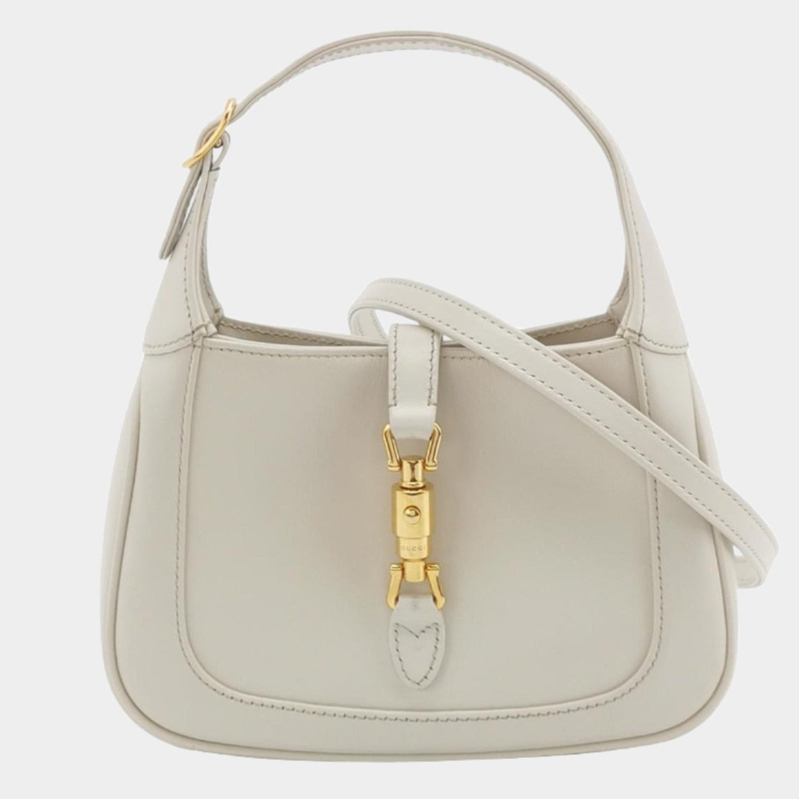 Gucci Jackie 1961 Mini Leather Bag with Adjustable Strap Size White