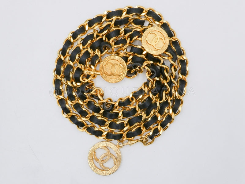 Chanel 1984 Vintage Woven Triple Chain Belt Necklace A11