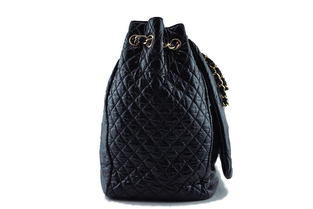 Chanel Black 18in. XXL Patent Rock & Chain Flap Bag