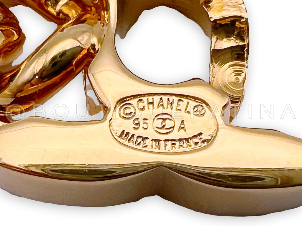 Chanel Vintage 95A Turnlock Chain Bracelet 24k Gold Plated