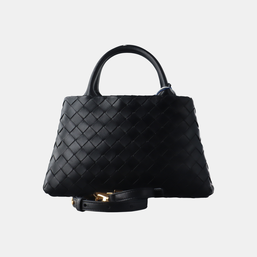 Bottega Veneta New Roma Mini Handbag Intrecciato Nappa Leather Black Mini 25cm