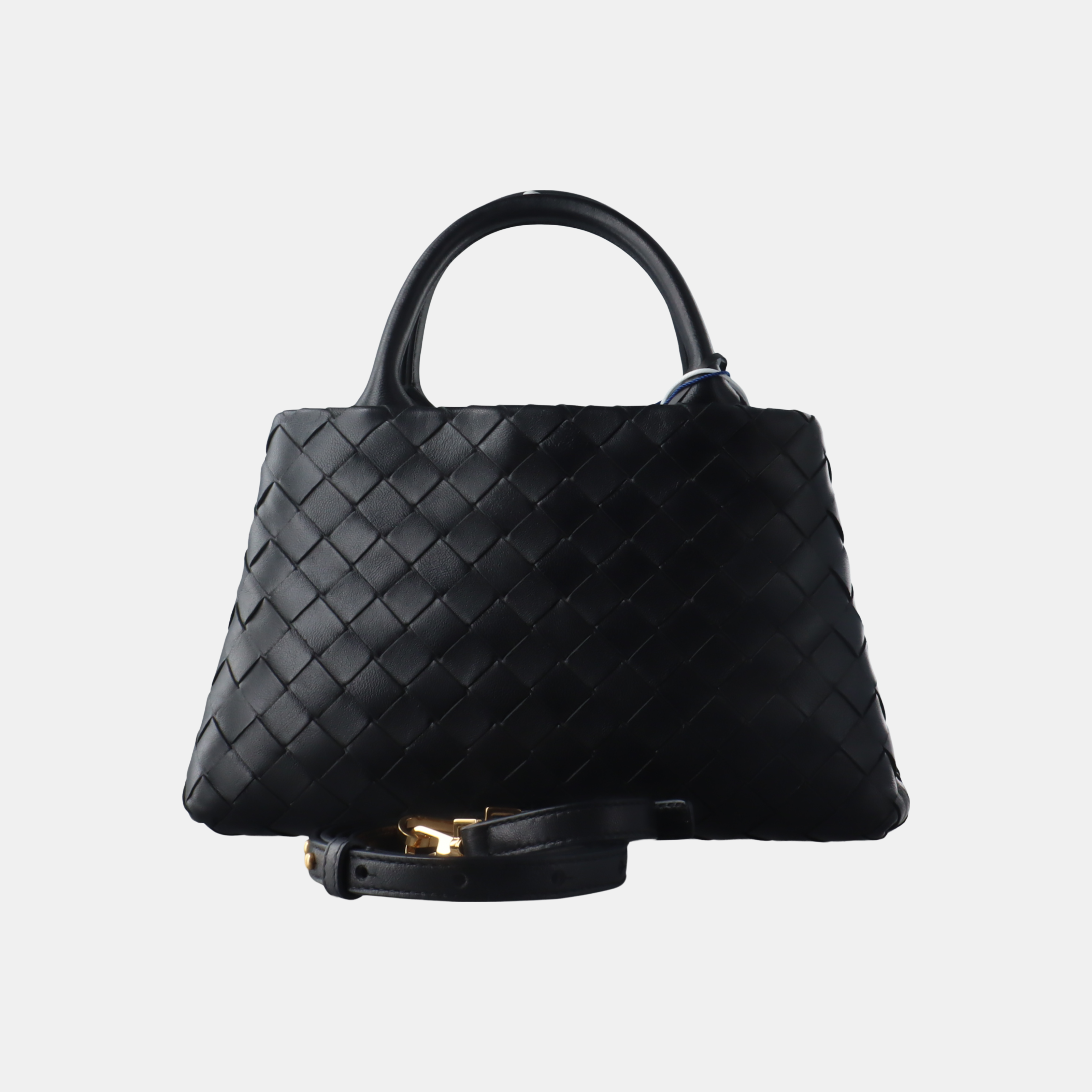 Bottega Veneta New Roma Mini Handbag Intrecciato Nappa Leather Black Mini 25cm