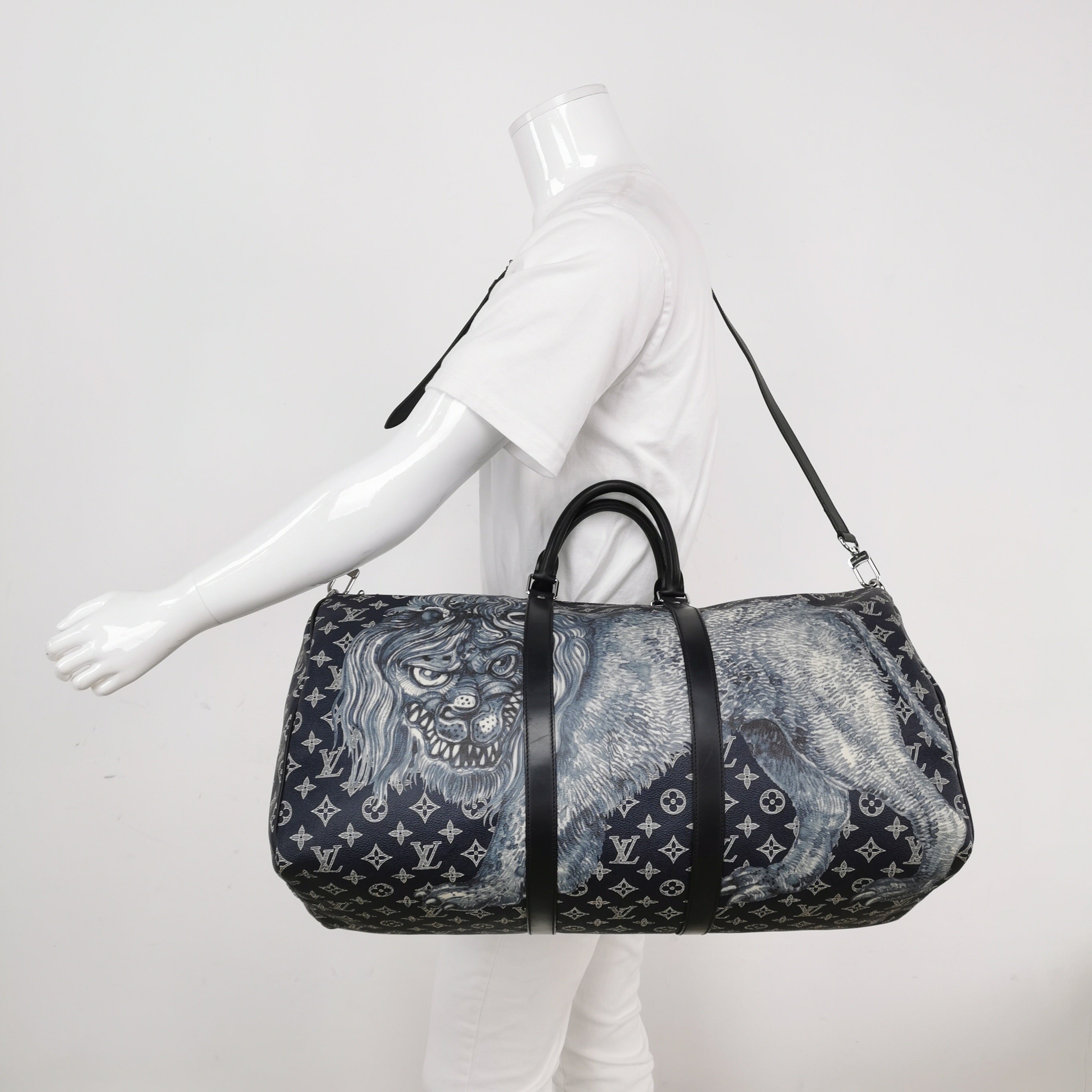 Louis Vuitton x Chapman Brothers Keepall 55 Bandouliere Lion Navy