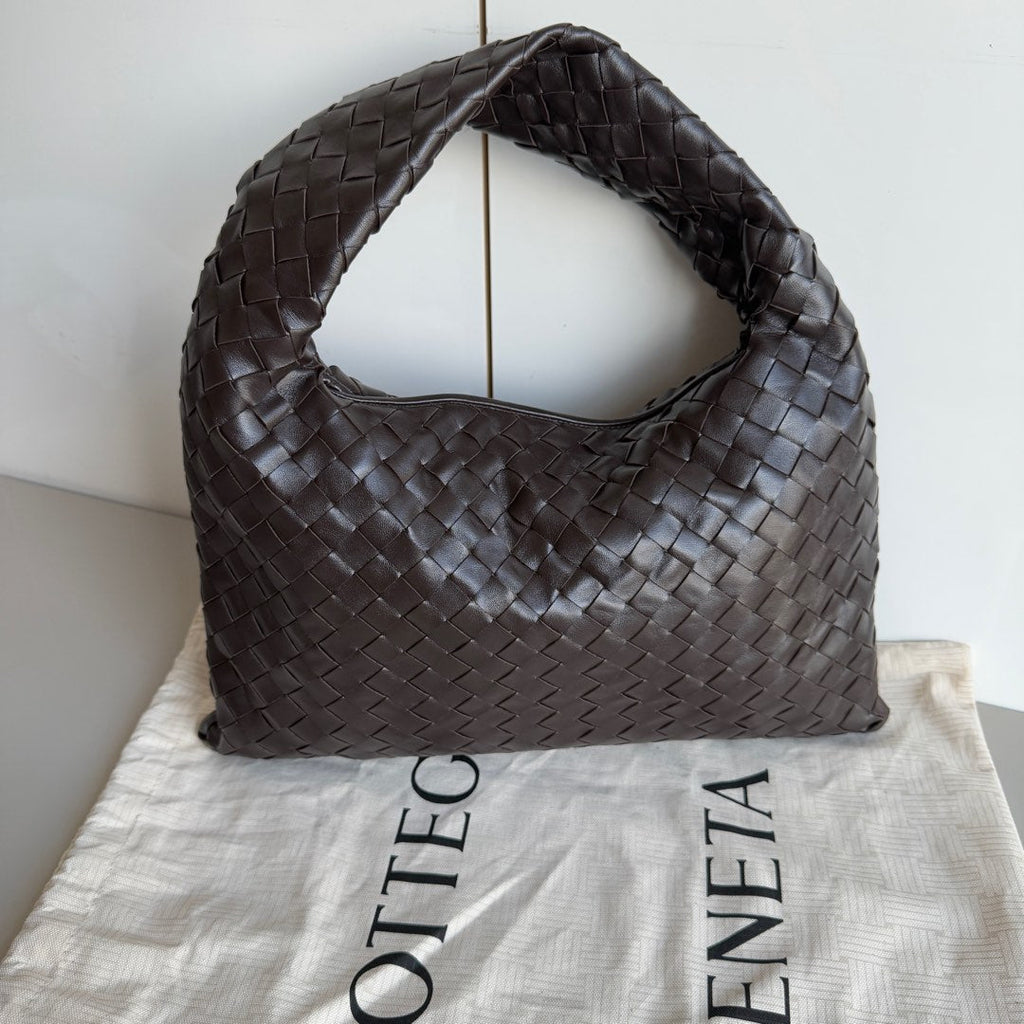 Bottega Veneta Hop Hobo Small Medium Leather Chocolate Brown