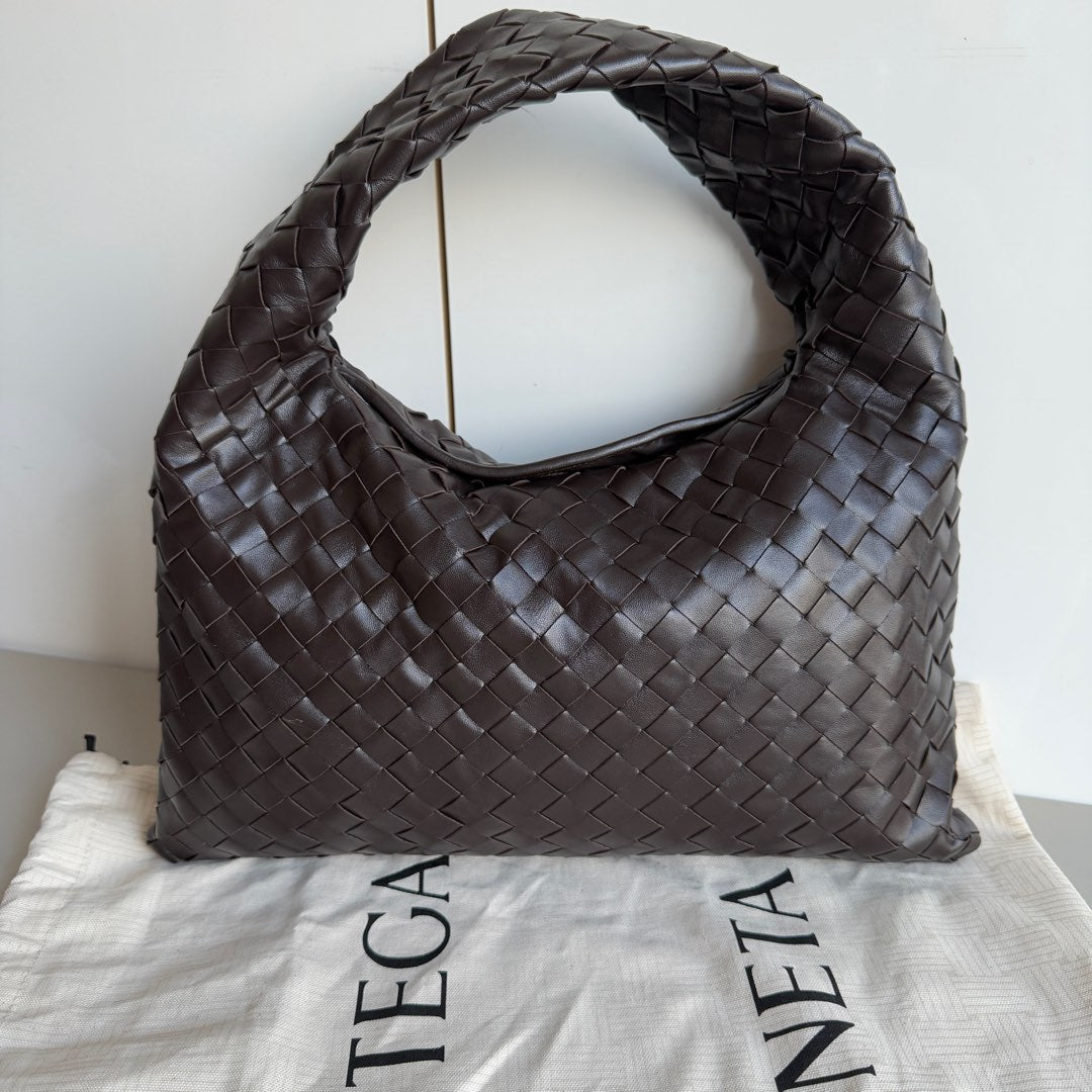 Bottega Veneta Hop Hobo Small Medium Leather Chocolate Brown