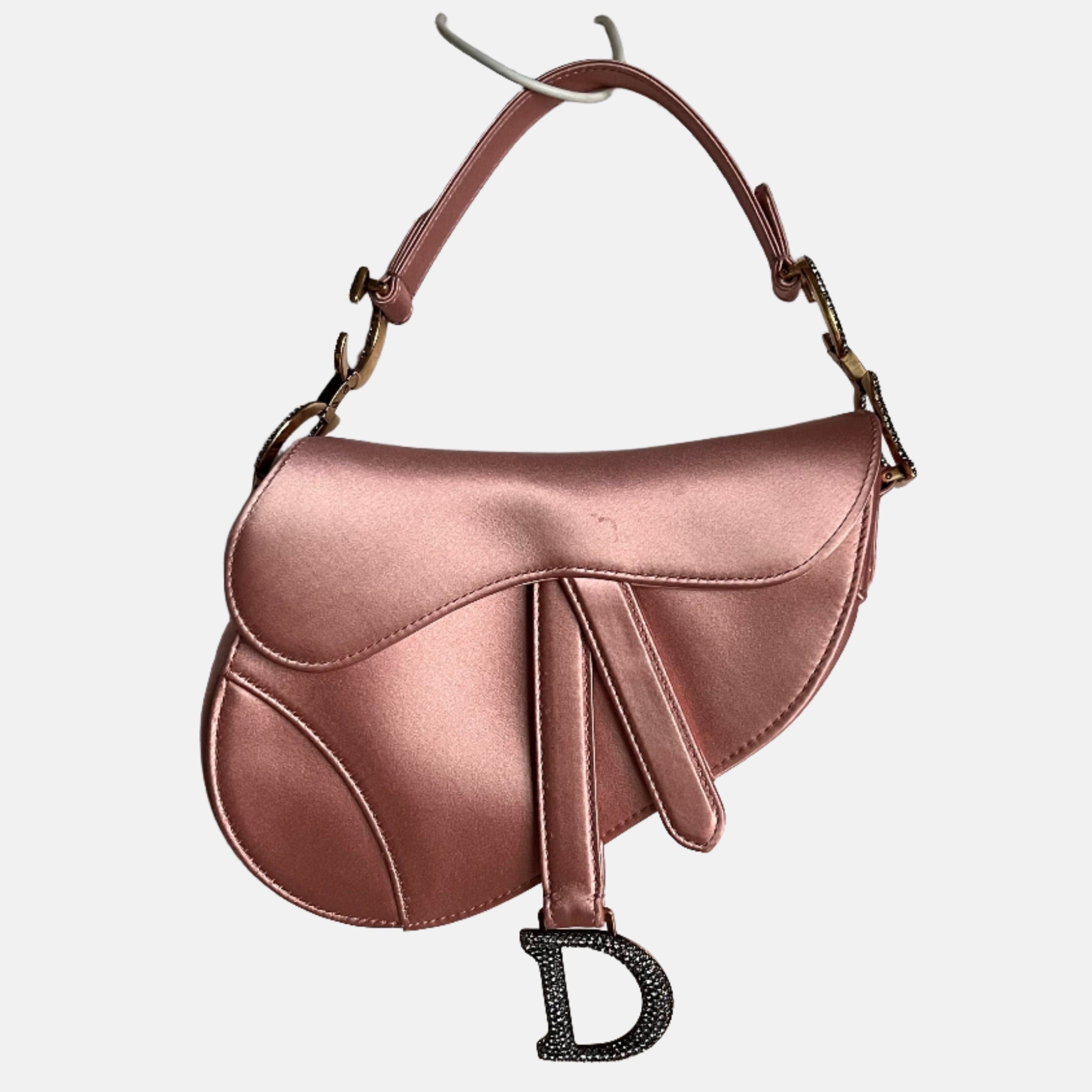 Dior Saddle Mini Silk 2019 Pink with crystals