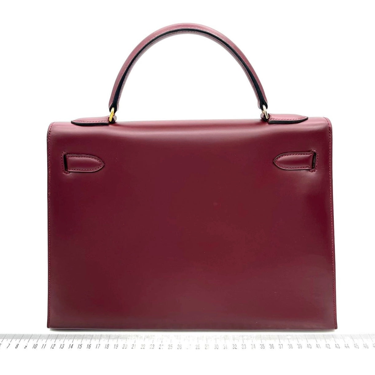 Hermès Kelly 32 Sellier Burgundy Box Leather Gold HW 1978