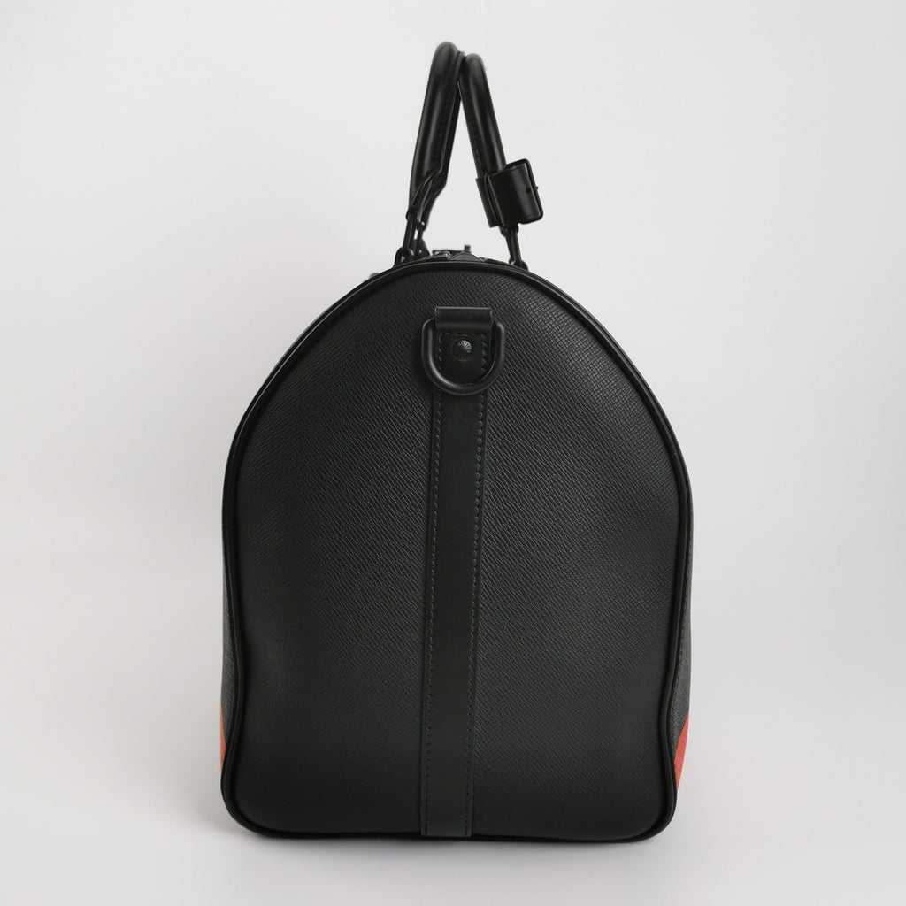 Louis Vuitton Taiga Rainbow Black Keepall Bandouliere 50 Leather