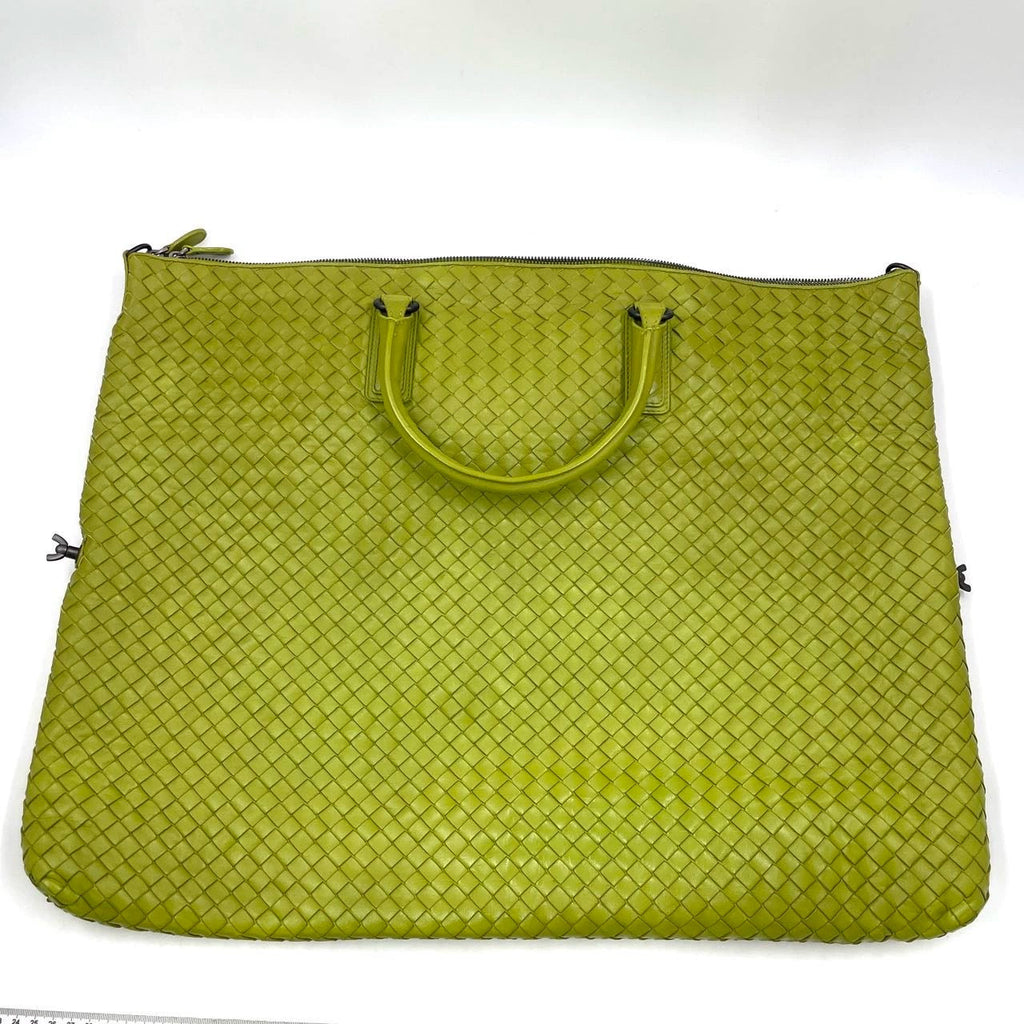 Bottega Veneta Maxi Convertible Tote Bag Hobo Green Leather Two-way Carry 52cm