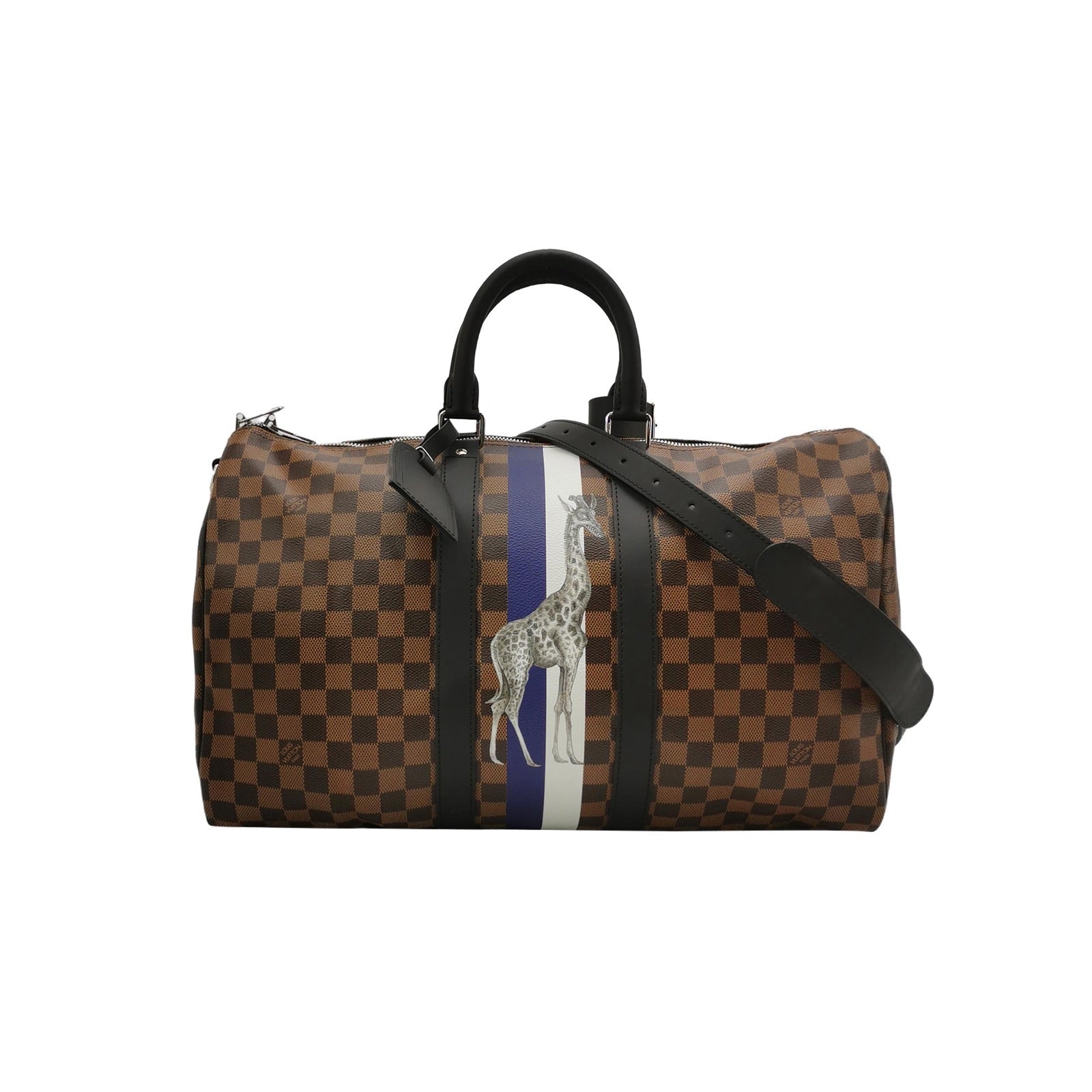 Louis Vuitton Savannah Keepall 45 Bandouliere Giraffe on Brown Damier Canvas