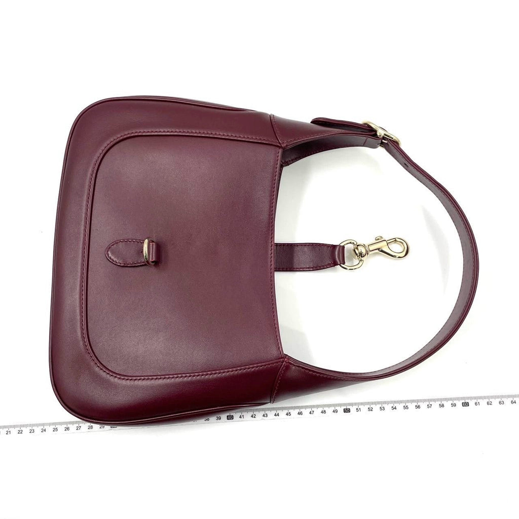 Gucci Jackie 1961 Small Ancora Red Burgundy Leather Shoulder Bag S24