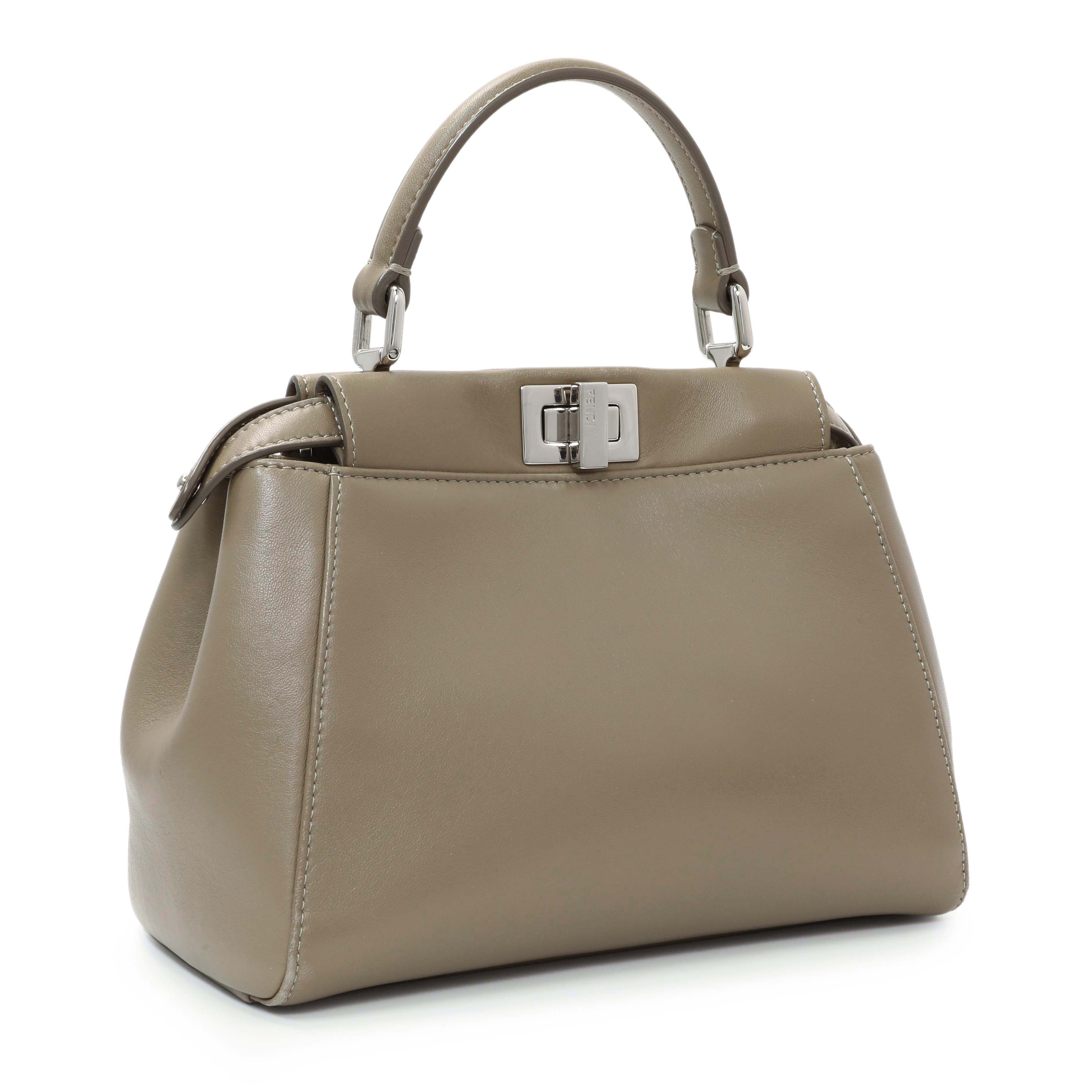 Fendi Tortora Nappa Mini Peekaboo Iconic Satchel