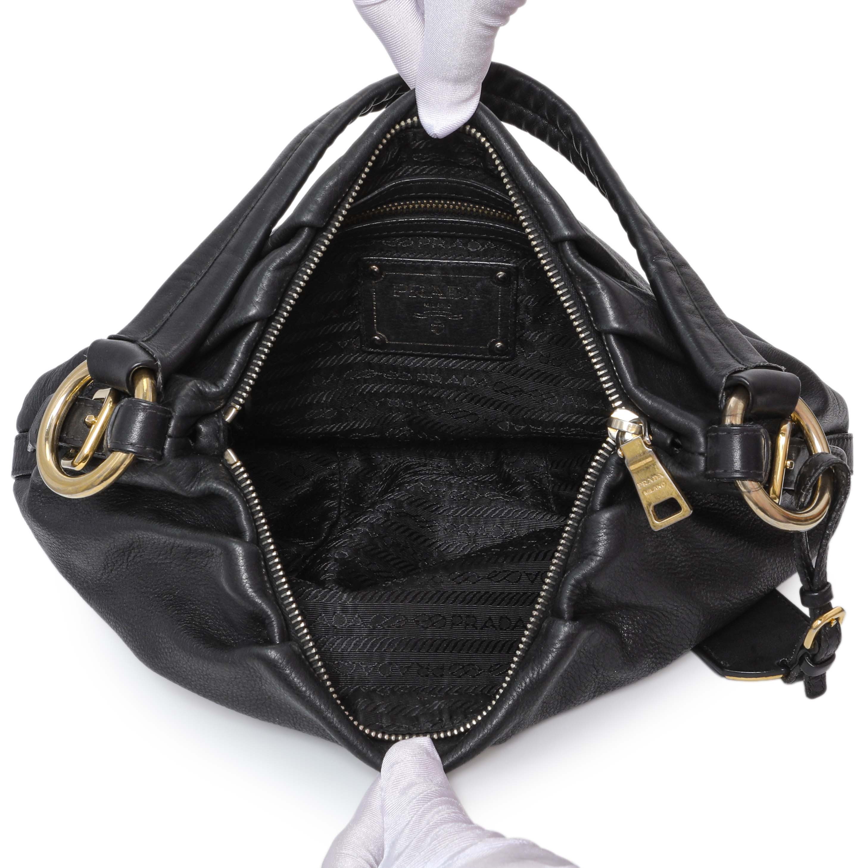 Prada Black Vitello Daino Shoulder Bag
