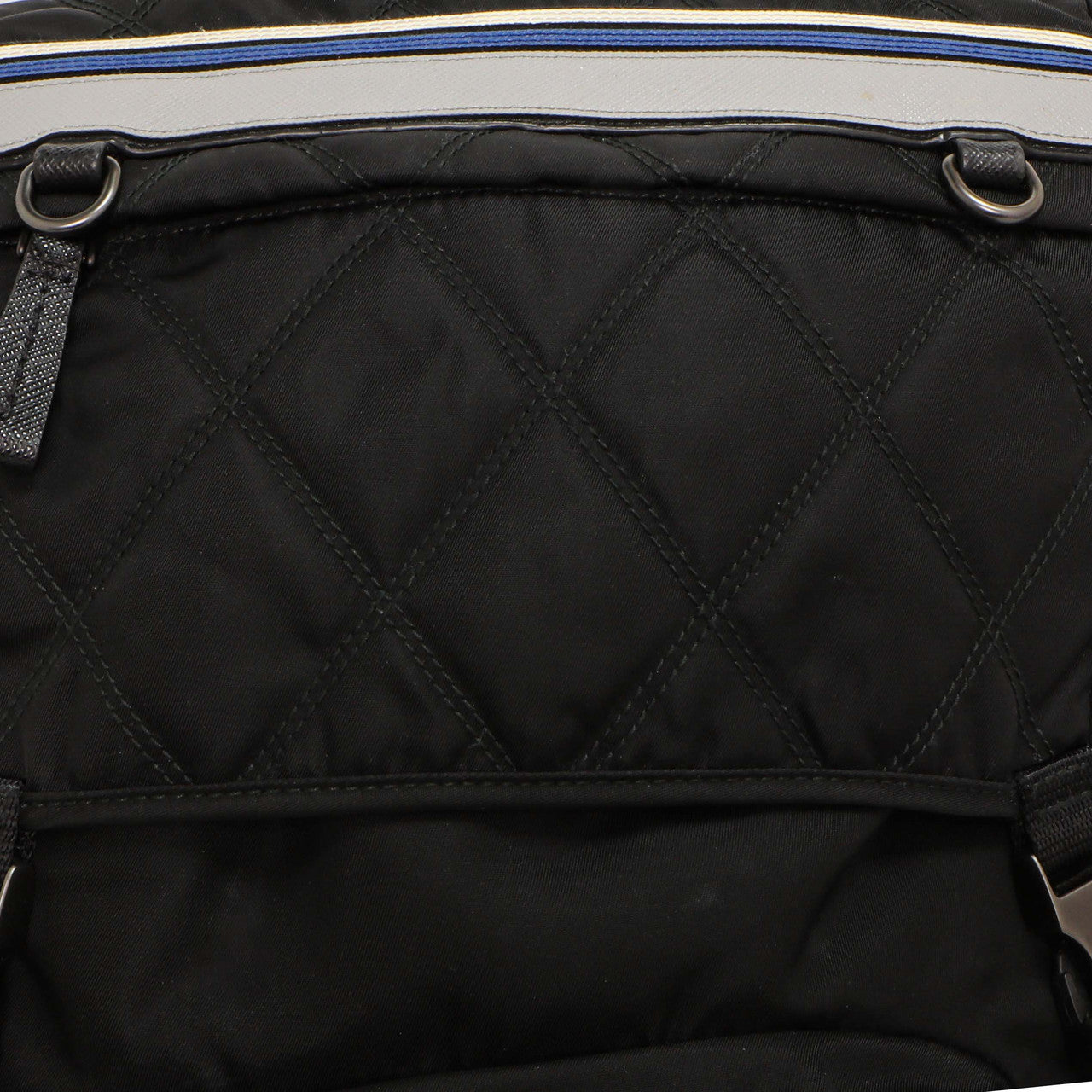 Prada Black Nylon Logo Patch Backpack