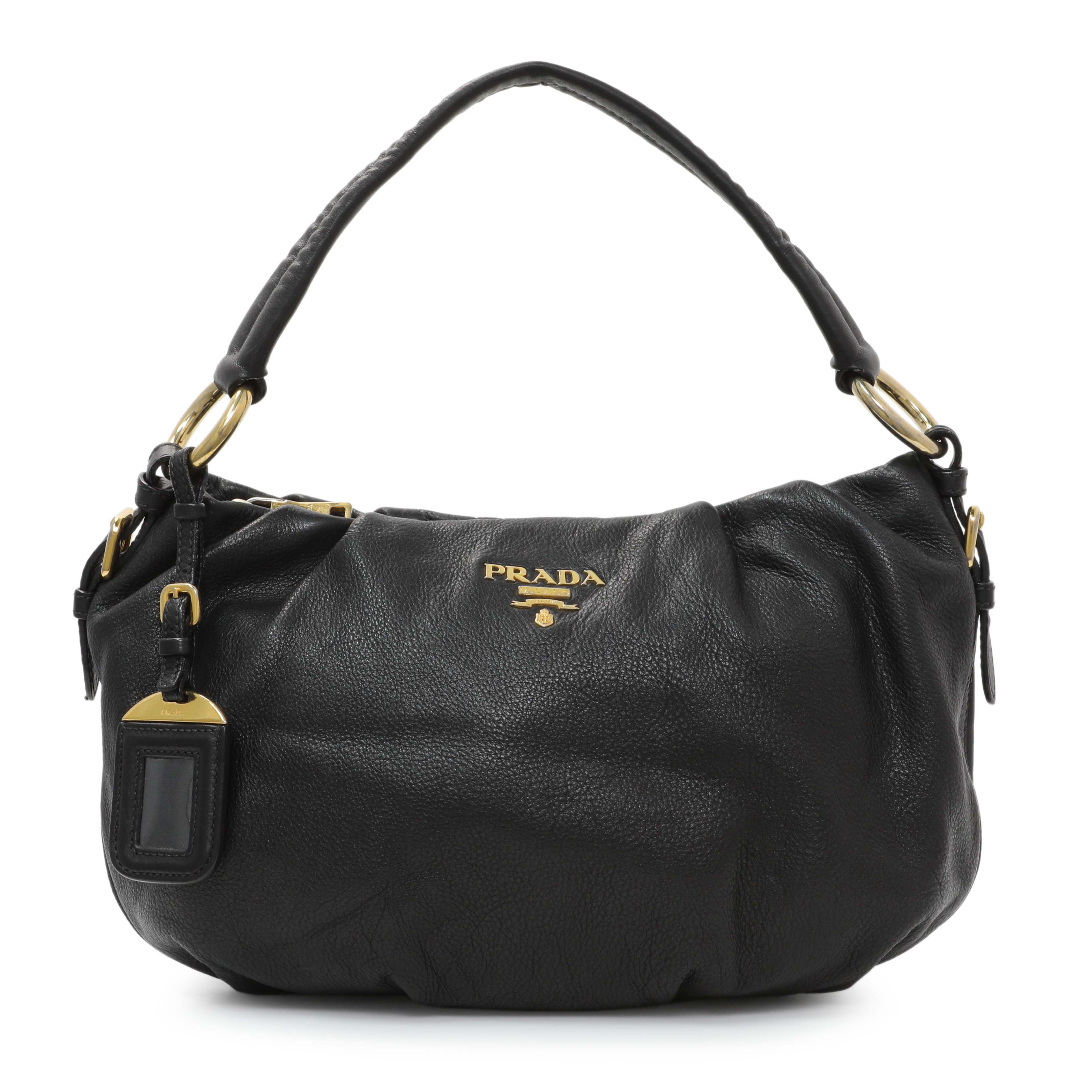 Prada Black Vitello Daino Shoulder Bag