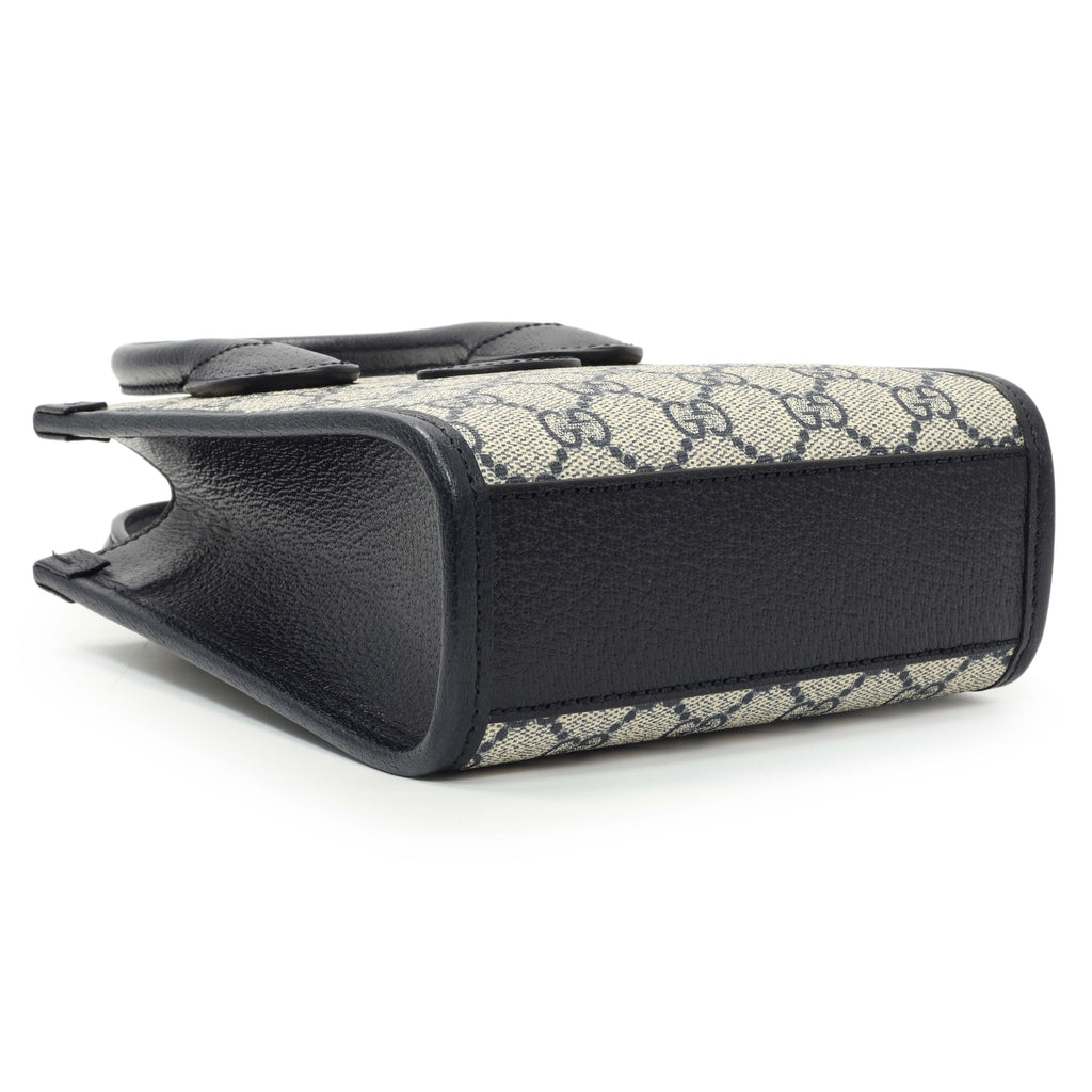 Gucci GG Supreme Monogram Textured Dollar Calfskin Mini Retro Interlocking G Tote