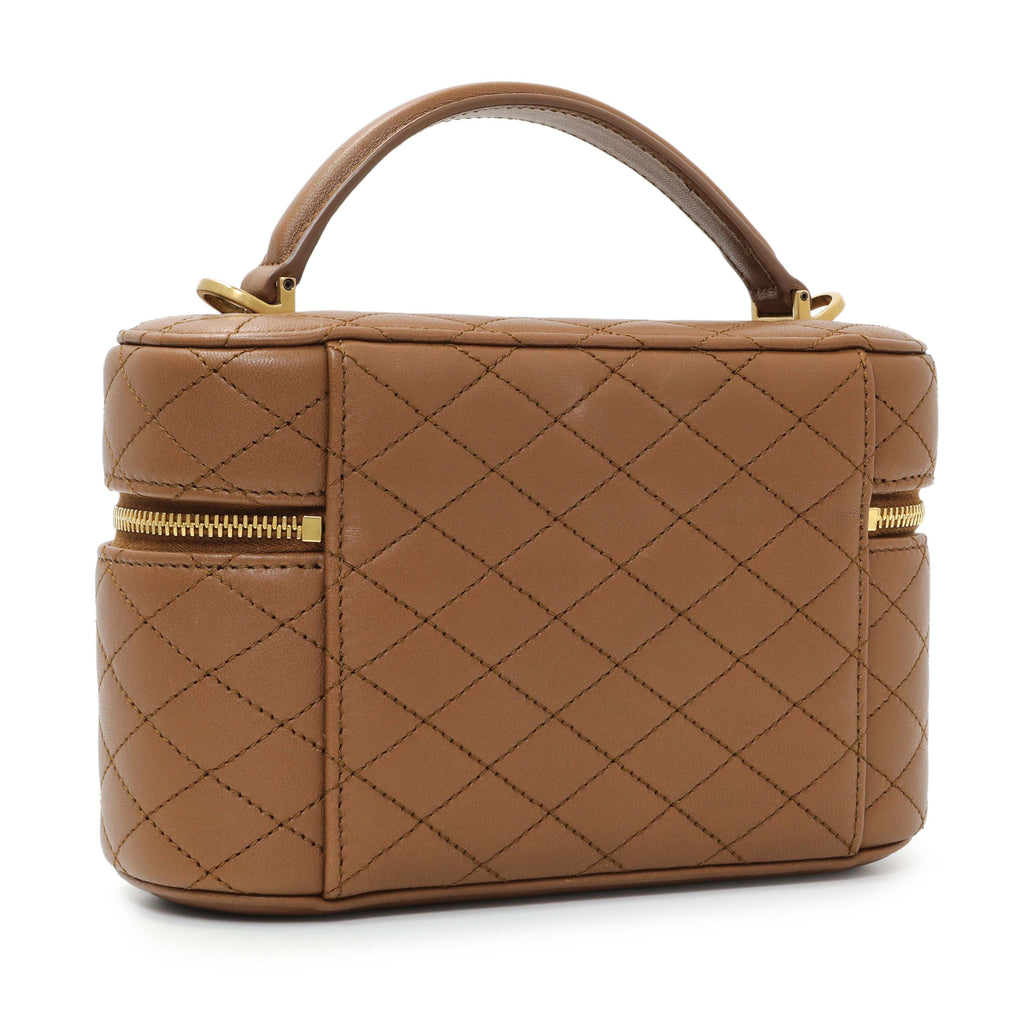 Saint Laurent Brown Lambskin Quilted Mini Gaby Vanity