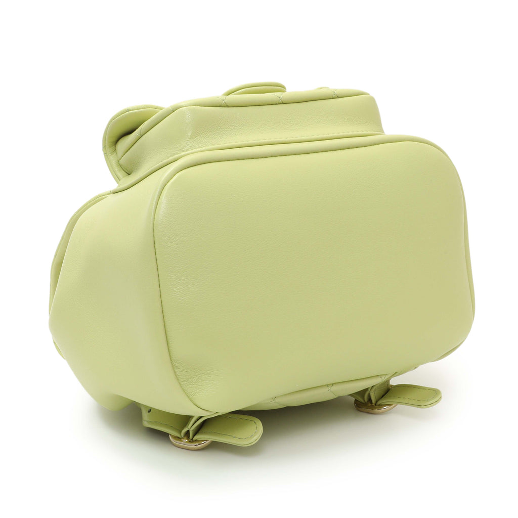 Chanel Green Quilted Lambskin Small Duma Drawstring Backpack