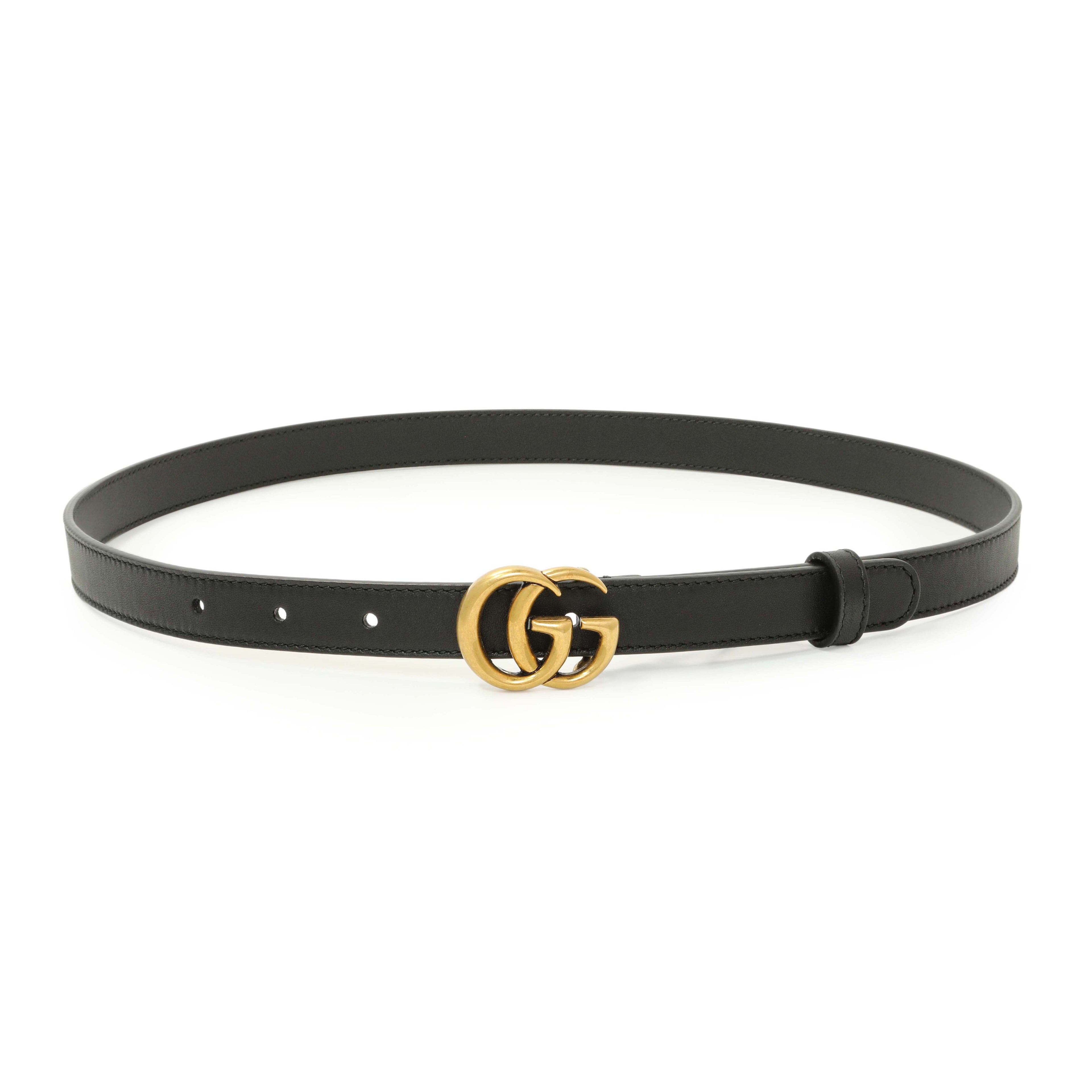 Gucci Black Calfskin Double G 20mm Belt