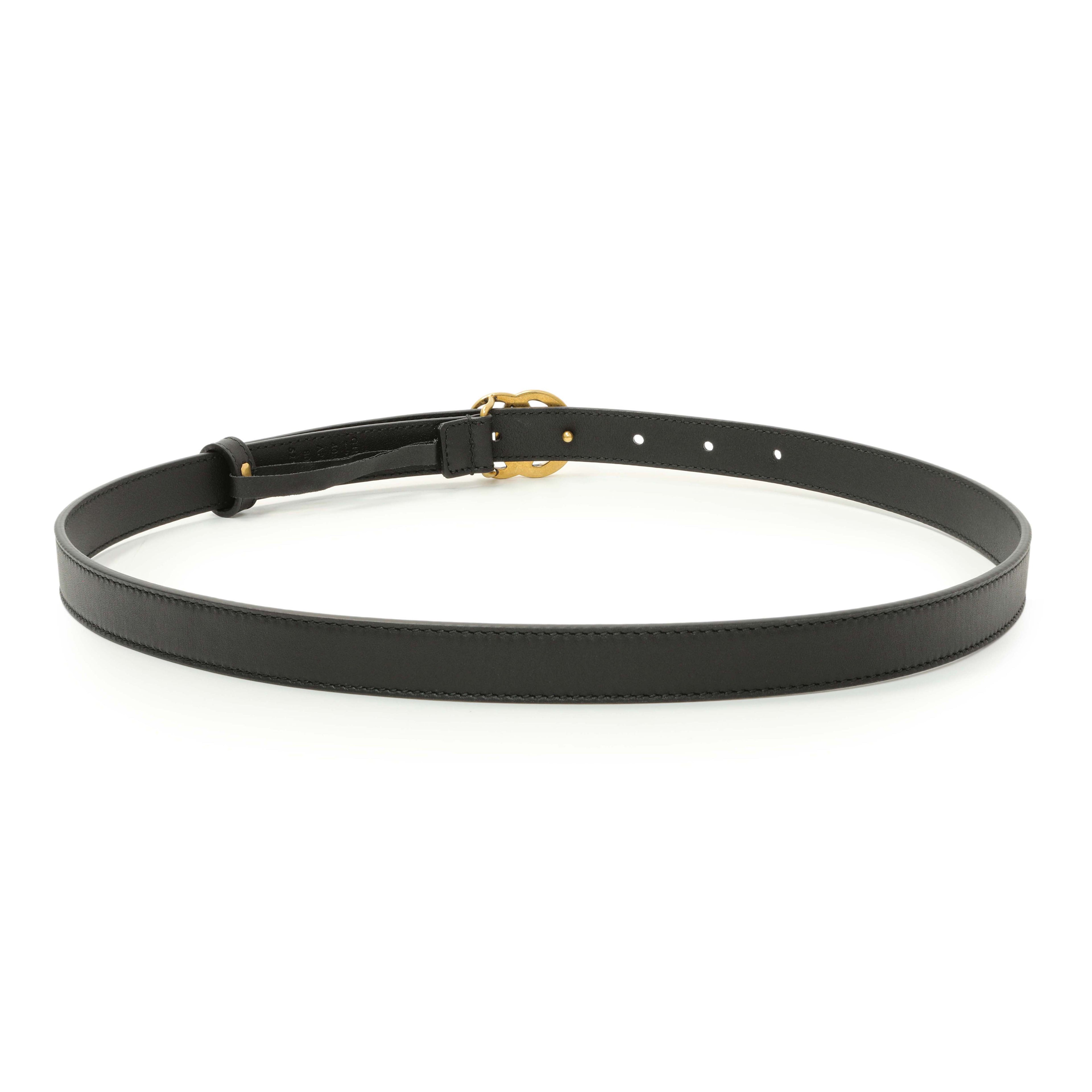 Gucci Black Calfskin Double G 20mm Belt