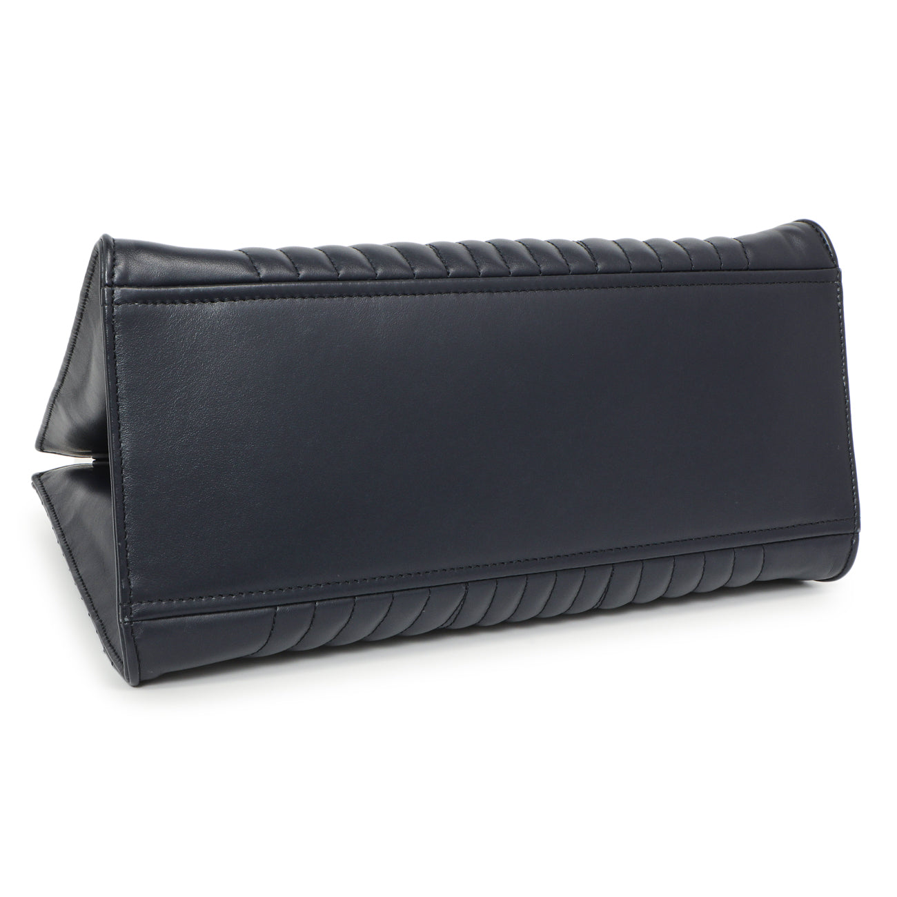 Prada Navy Soft Calfskin Impunture Diagramme Tote