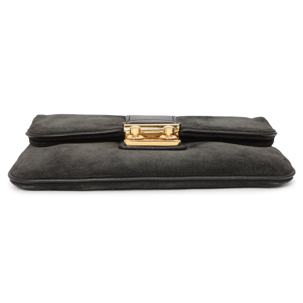 Louis Vuitton Black Suede Sofia Coppola Slim Clutch
