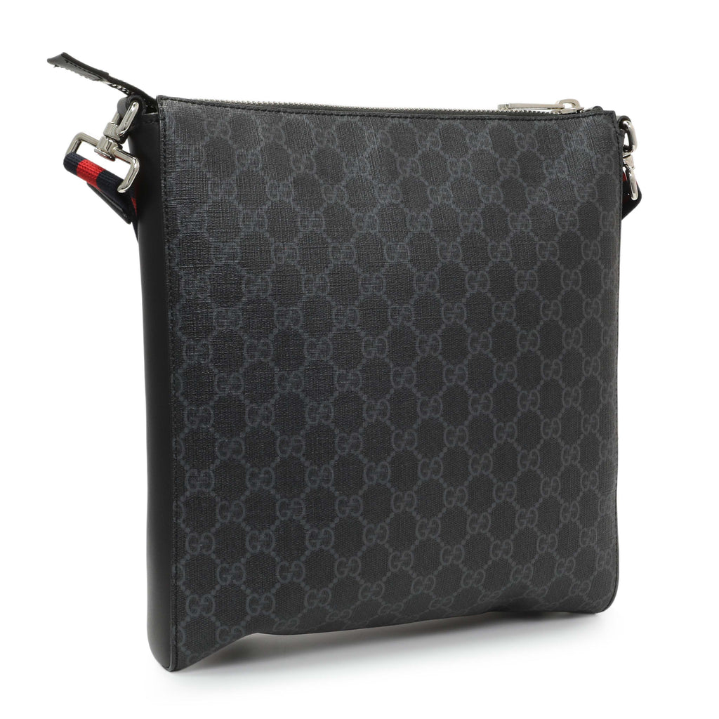 Gucci GG Supreme Monogram Web Flat Messenger Bag