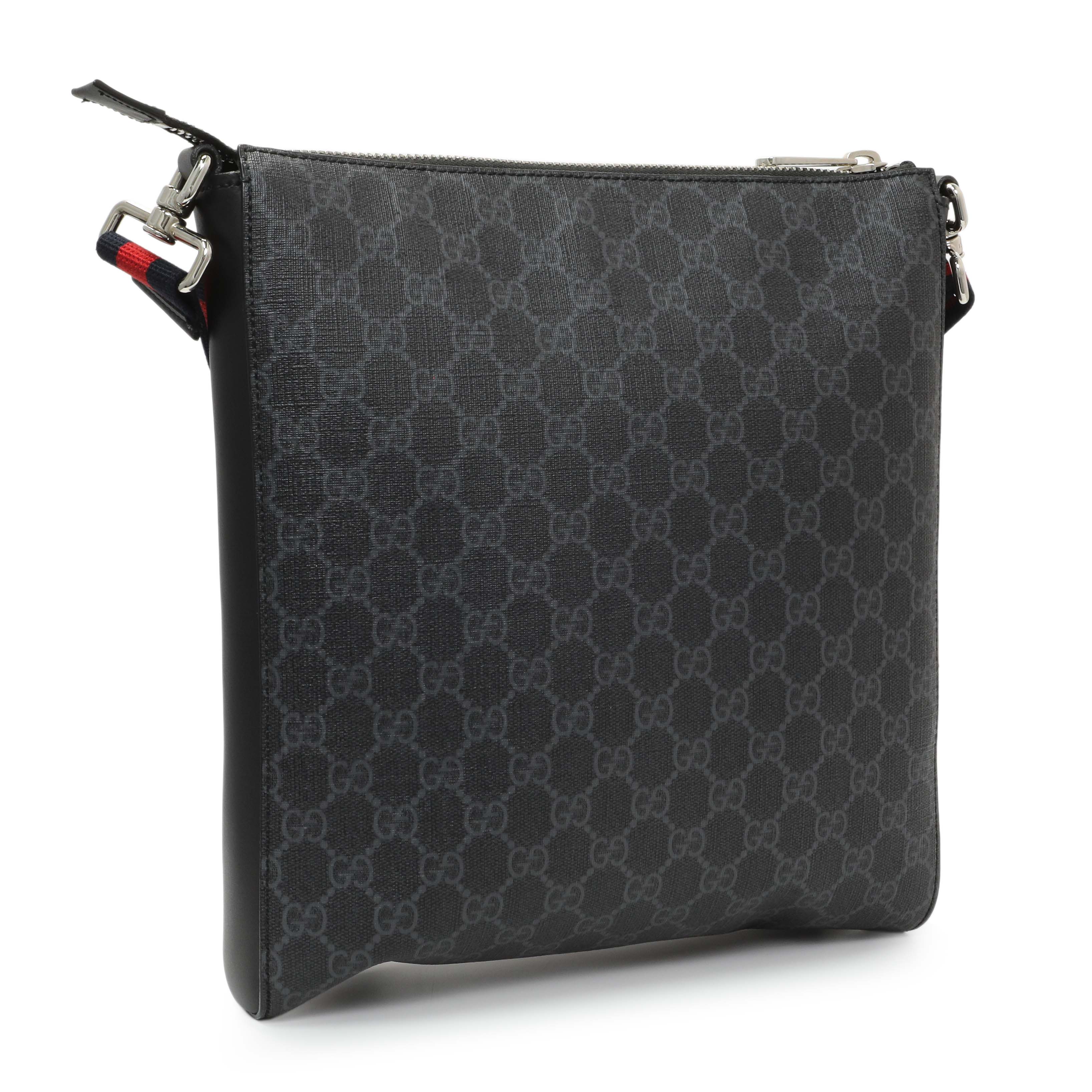 Gucci GG Supreme Monogram Web Flat Messenger Bag